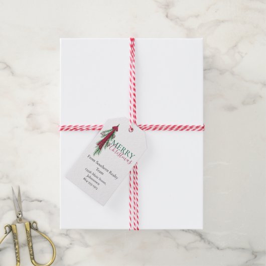 Personalized Business Merry Christmas Gift Tag Geschenkanhänger (Mit Garn)