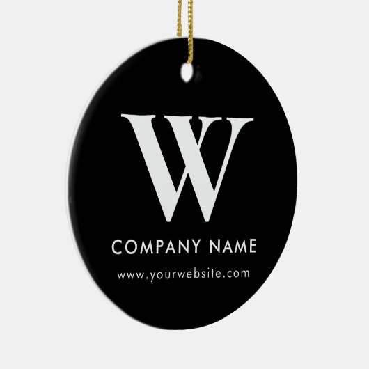 Personalized Business Monogram Logo Website Keramik Ornament (Rechts)