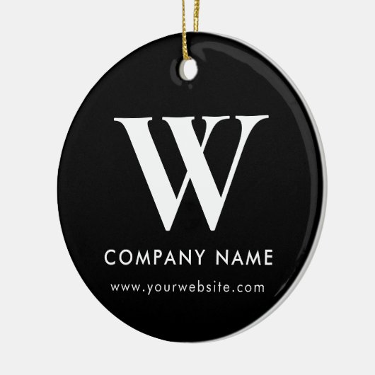 Personalized Business Monogram Logo Website Keramik Ornament (Links)
