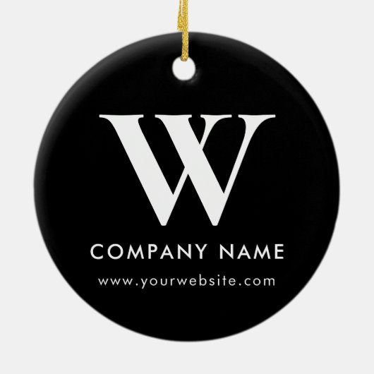 Personalized Business Monogram Logo Website Keramik Ornament (Hinten)