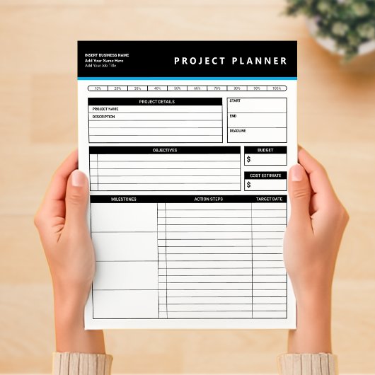 Personalized Business Project Planner Notepad Notizblock