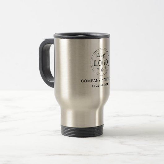 Personalized Business Travel Mug with Info Reisebecher (Vorderseite Links)