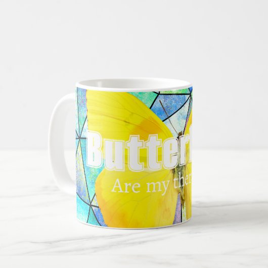 Personalized Butterflies are my theraphy Summer Kaffeetasse (Vorderseite Links)