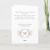 Personalized Butterfly Funeral Program Template Karte (Rückseite)