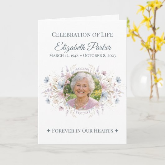 Personalized Butterfly Funeral Program Template Karte (Gelbe Blume)