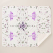 Personalized Butterfly Name Blanket Sherpadecke (Vorderseite (Horizontal))