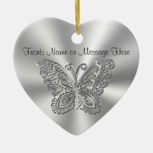 Personalized Butterfly Ornament, 2 Sided Your Text Keramik Ornament