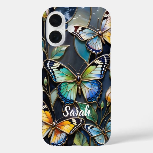 Personalized Butterfly Phone Case Stained Glass (Rückseite)