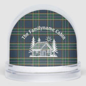 Personalized Cabin Snow Globe with Green Tartan Schneekugeln (Vorderseite)