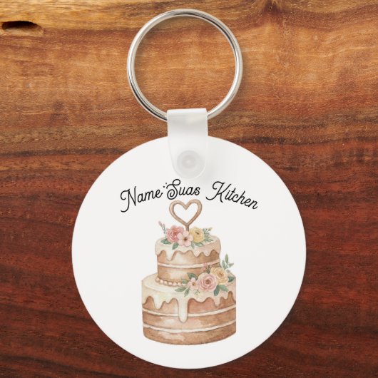 personalized Cake Keychain  Custom Name Baker Gift Schlüsselanhänger (Vorderseite)