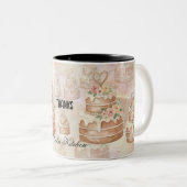 personalized Cake Mug - Custom Name Baker Gift Zweifarbige Tasse (VorderseiteRechts)