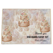 Personalized Cake Shop Gift Bag - Pink & Beige Bak Große Geschenktüte (Vorderseite)