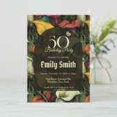 Personalized Call Lilies Floral 90Th Birthday Einladung (Stehend Vorderseite)