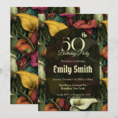 Personalized Call Lilies Floral 90Th Birthday Einladung (Vorne/Hinten)