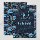 Personalized Call Lilies Sparkle 50Th Birthday Einladung (Vorne/Hinten)