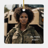 Personalized Camo "Tis the Season" Photo Keramikornament (Rückseite)