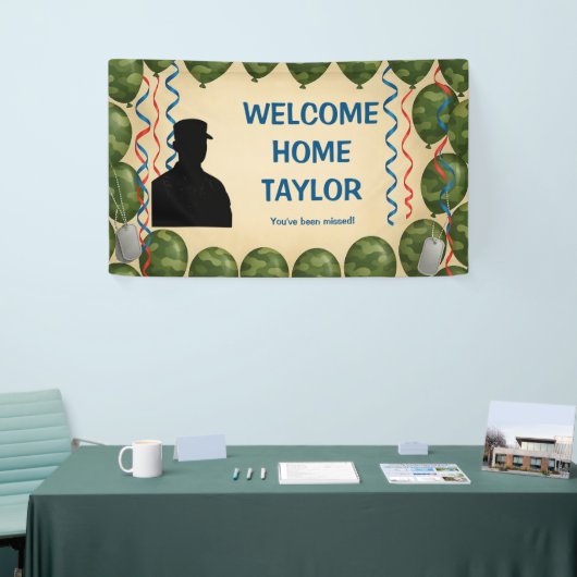 Personalized Camouflage Military Welcome Home  Banner (Messeveranstaltung)