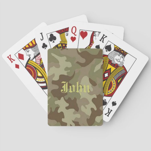 Personalized Camouflage Playing Cards Spielkarten (Rückseite)