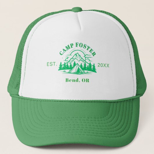 Personalized Camp Trip Hat Custom Summer Family Truckerkappe (Vorderseite)
