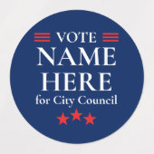 Personalized Campaign Election Etiketten (Design 2)