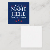 Personalized Campaign Election Quadratische Visitenkarte (Vorne/Hinten)