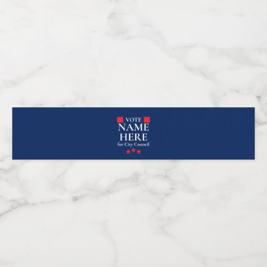 Personalized Campaign Election Wasserflaschenetikett (Einzelnes Label)