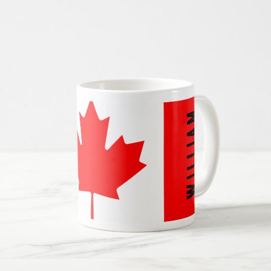 Personalized Canada Flag | Custom Name Canada Day Kaffeetasse (VorderseiteRechts)
