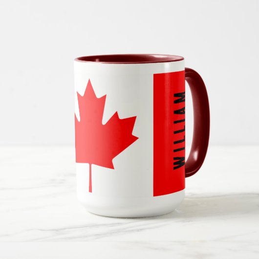 Personalized Canada Flag | Custom Name Canada Day Tasse (VorderseiteRechts)