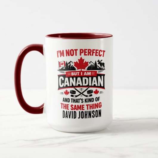 Personalized Canada Flag Day | Custom Canadian Tasse (Links)