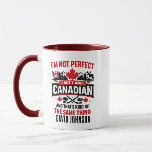 Personalized Canada Flag Day | Custom Canadian Tasse (Links)