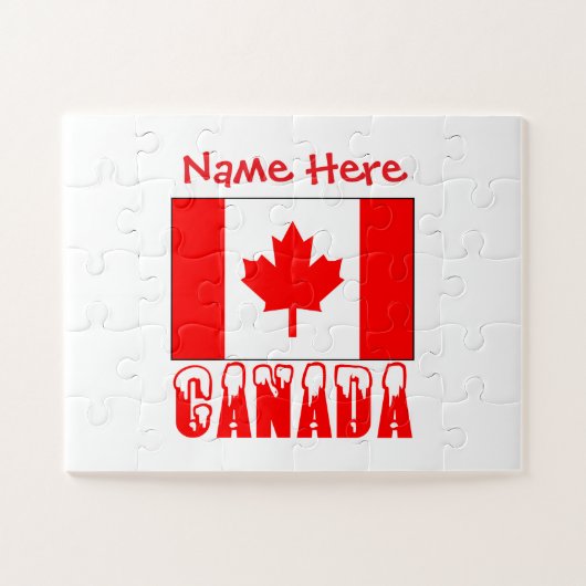 Personalized Canada Flag Personalized Gift Puzzle (Horizontal)