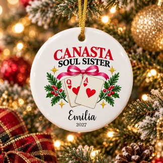 Personalized Canasta Soul Sister Ornament
