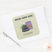 Personalized Candle Label | Custom Brand Name Here Quadratischer Aufkleber (Umschlag)