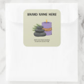 Personalized Candle Label | Custom Brand Name Here Quadratischer Aufkleber (Tasche)