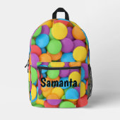 Personalized Candy Backpack | Rainbow Sweets Kids Bedruckter Rucksack (Vorderseite)