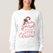 Personalized Candy Cane Script Christmas Sweatshirt (Vorderseite)