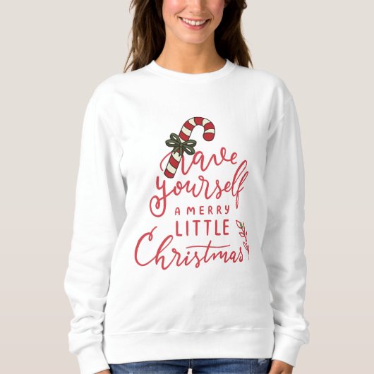 Personalized Candy Cane Script Christmas  Sweatshirt (Vorderseite)