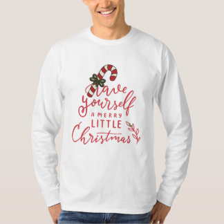 Personalized Candy Cane Script Christmas T-Shirt