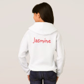 Personalized Candy Cane Script Girls Christmas  Hoodie (Schwarz voll)