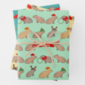 Personalized Capybara Cute Wildlife Christmas Geschenkpapier Set (Beispiel)