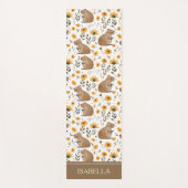 Personalized Capybara Floral Yogamatte (Vorderseite)