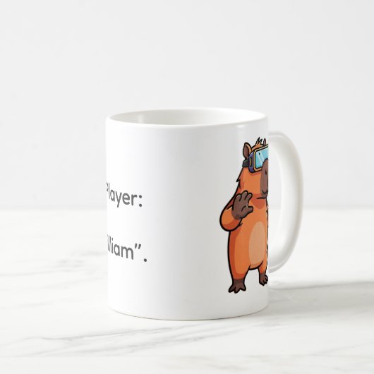 Personalized Capybara Gamer Coffee Cup Kaffeetasse (VorderseiteRechts)