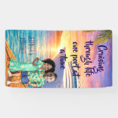 Personalized Caricature Couple Cruise Door Banner (Horizontal)