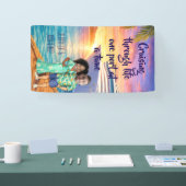 Personalized Caricature Couple Cruise Door Banner (Messe)