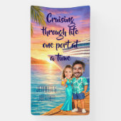 Personalized Caricature Couple Cruise Door Banner (Vertikal)