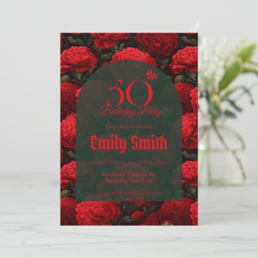 Personalized Carnation Fantasy Beach Party Einladung (Stehend Vorderseite)