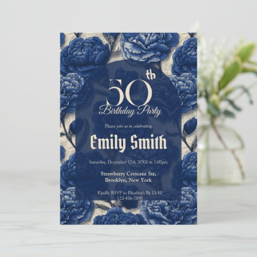 Personalized Carnation Fantasy Romantic Party Einladung (Stehend Vorderseite)