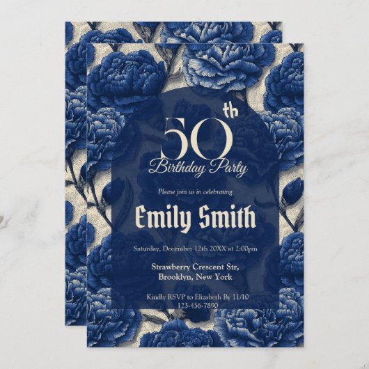 Personalized Carnation Fantasy Romantic Party Einladung (Vorne/Hinten)