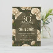 Personalized Carnation Luxury 90Th Birthday Einladung (Stehend Vorderseite)