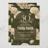 Personalized Carnation Luxury 90Th Birthday Einladung (Vorne/Hinten)